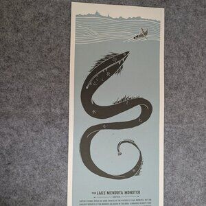 The Lake Mendota Monster by Zip-Dang 8"x19" Art Print